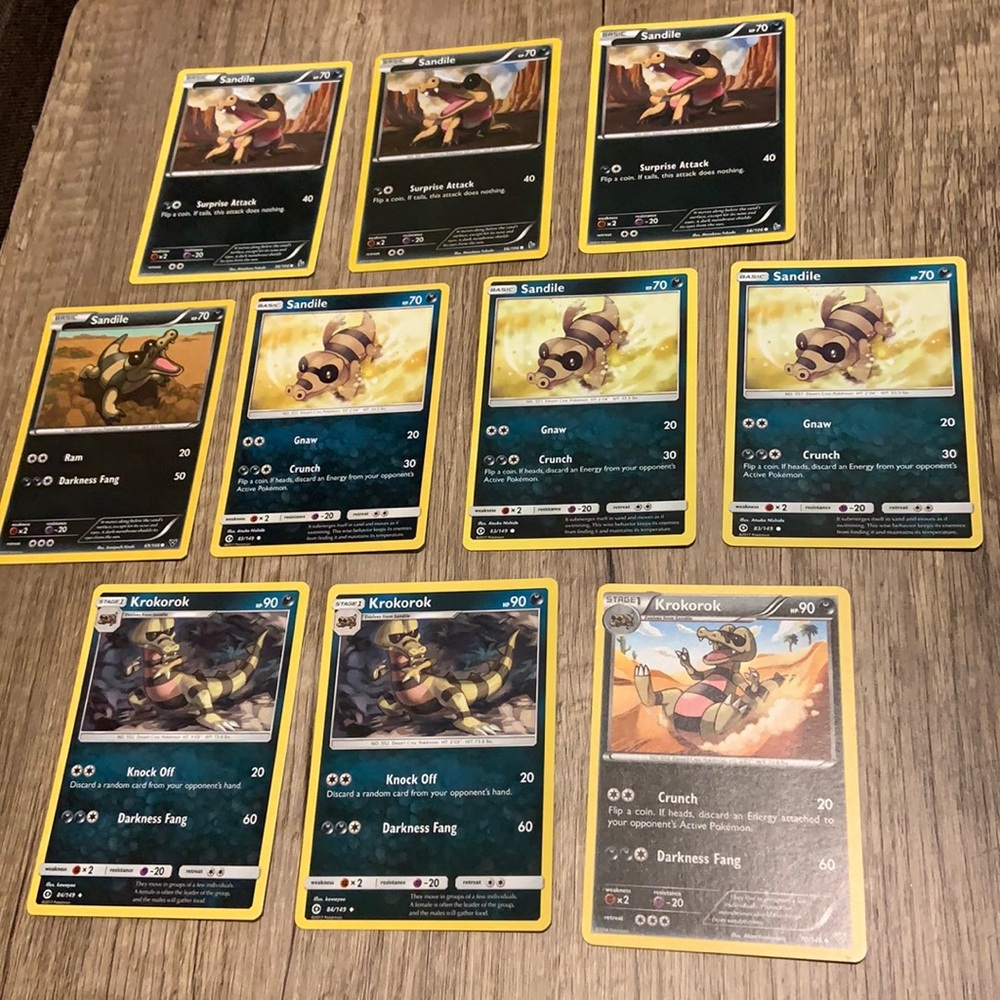 Pokemon TCG Sandile/Krokorok Bundle (10 Cards)